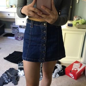 button up jean skirt